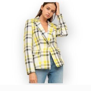 Current Air Los Angeles Plaid striped Blazer Size Medium